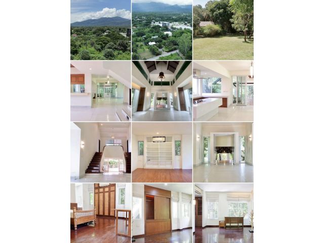 บ้านหลังใหญ่สไตล์ล้านนาประยุกต์ วิวภูเขา 3-3-0 ไร่ ติดถนนสาธารณะ ใกล้โรงแรม Four Season แม่ริม เชียงใหม่