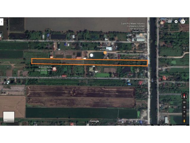 ขายที่ดิน 10 ไร่ ที่หน้าติดถนนคลอง6