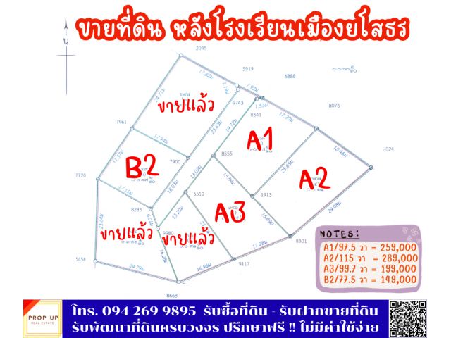 ขายที่ดินถมแล้ว ทำเลทอง อำเภอเมืองยโสธร  เจ้าของขายเอง  หลังโรงเรียนเมืองยโสธร | น้ำไม่ท่วม | โฉนดครุฑแดง