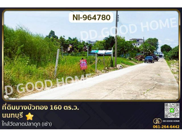 NI-964780 ที่ดินบางบัวทอง 160 ตร.ว. นนทบุรี ใกล้วัดลาดปลาดุก (เช่า)