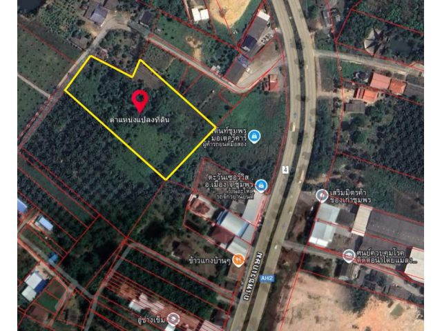ที่ดินผังสีชมพู 7 ไร่ เมืองชุมพร ใกล้ถนนเพชรเกษม ที่ดินแปลงสวย