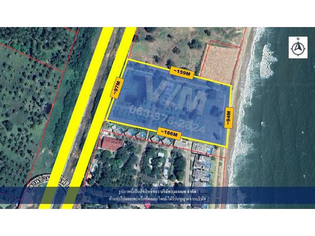 VLM 956  ขายที่ดินติดทะเล อำเภอทับสะแก จังหวัดประจวบคีรีขันธ์ ทิศตะวันออก  เนื้อที่ 10-0-0 ไร่