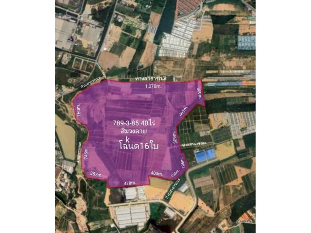ให้เช่าที่ดินแปลงใหญ่สีม่วงลาย มาบยางพร 789 ไร่ ที่ดินสูงไม่ต้องถม ติดนิคมโรจนะ ใกล้นิคมอีสเทิร์นซีบอร์ดWHA-9กม. ปลวกแดง