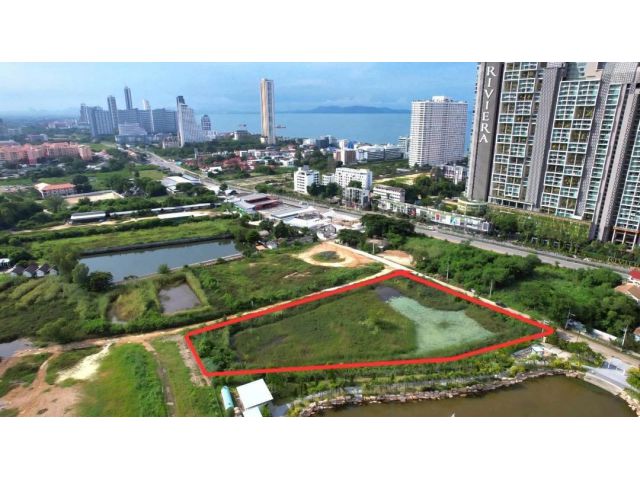R68-052ขายที่ดินใกล้หาดจอมเทียน500เมตร  พิกัดถนนจอมเทียนสายสอง ตรงข้ามคอนโด RIVIERA 60,000,000บาทต่อไร่ เนื้อที่ 5ไร่2งาน38ตารางวา