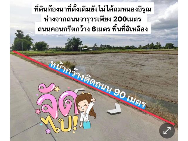 ที่ดินท้องนาหนองอิรุณบ้านบึง เนื้อที่ 7ไร่7ตรว. ไร่ละ 3ล้าน  ต.หนองอิรุณ อ.บ้านบึง จ.ชลบุรี  ที่ดินท้องนาดั้งเดิม