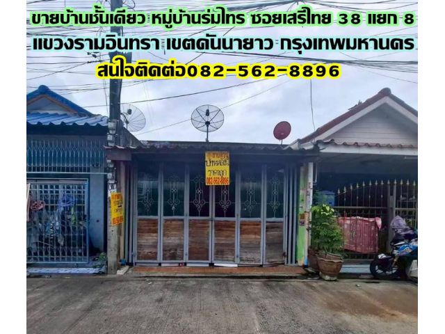 ขายบ้านชั้นเดียว หมู่บ้านร่มไทร ซอยเสรีไทย 38 แยก 8