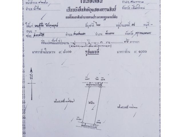ขายที่ดิน 195 ตรว. ใกล้เทศบาลป่าไผ่ ตรว.ละ 4,500.-