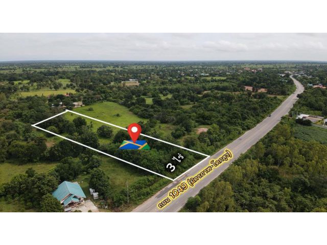 ขายที่ดินติดถนนสองด้านด้านหน้าติดถนนสี่เลนขายที่ดินติดถนนคอนกรีต