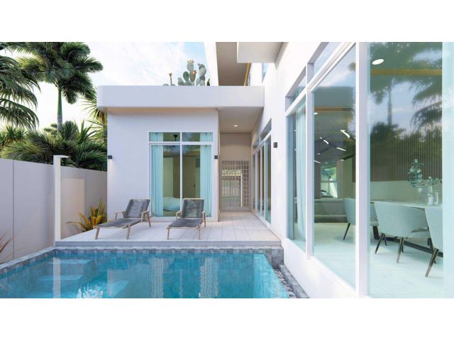 ขายบ้านพูลวิลล่า 3 ชั้น 4 ห้องนอน 4 ห้องน้ำ หมู่บ้าน Private Lagoon Villas ต.ฉลอง อ.เมืองภูเก็ต จ.ภูเก็ต