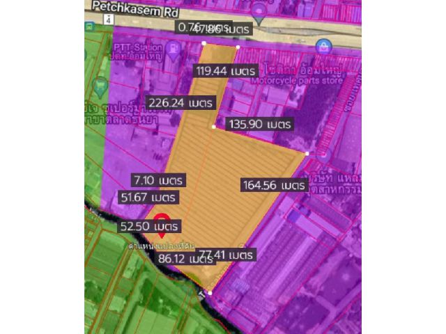 L97 ขายที่ดิน 22 ไร่ ผังสีม่วง ติดถนนเพชรเกษม อ้อมใหญ่ นครปฐม ทำเลดี พร้อมทำโรงงานได้เลย