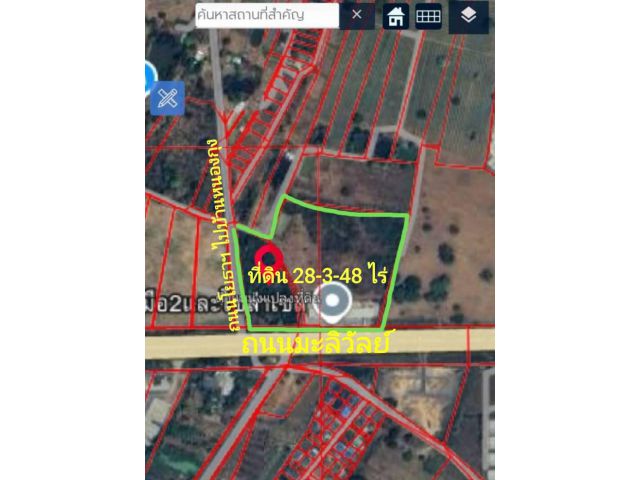 ขายที่ดิน ติดถนนมะลิวัลย์ 28-3-48 ไร่