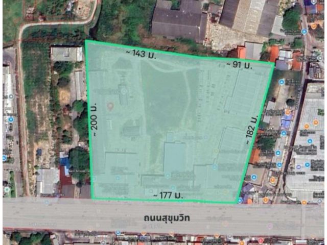 ขายที่ดินใจกลางเมืองระยอง 23ไร่ 1งาน 57ตรว. ติดถนนสุขุมวิท ใกล้ห้างสรรพสินค้าแพชชั่น ระยอง