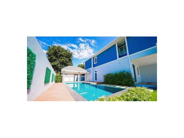 R25- Pool villa สีฟ้าให้เช่า ใกล้แยกรวมโชค 4 ห้องนอน 3 ห้องน้ำ