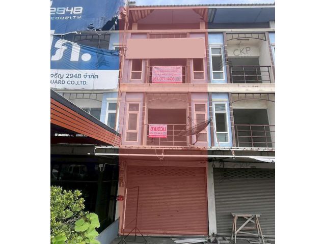 อาคารพาณิชย์ 3 ชั้น หน้านิคมปิ่นทอง 1 ศรีราชา ติดถนนเลียบมอเตอร์เวย์ ใกล้ตลาดแหล่งของกินของใช้