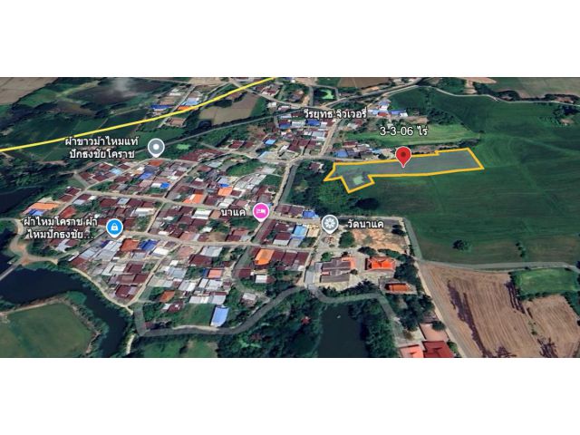 ขายที่ดินบ้านนาแค ตำบลเมืองปัก อำเภอปักธงชัย นครราชสีมา 3-3-06 ไร่