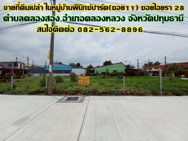 ขายที่ดินเปล่า ในหมู่บ้านฟีนิกซ์ปาร์ค(ซอย11) ซอยไอยรา 28 คลองสอง คลองหลวง ปทุมธานี