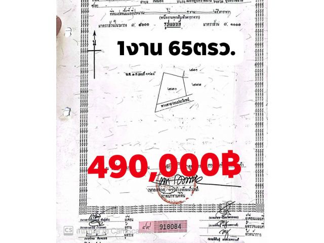ที่ดิน1งาน65ตรว.ใกล้โรงพยาบาล50พรรษาฯ