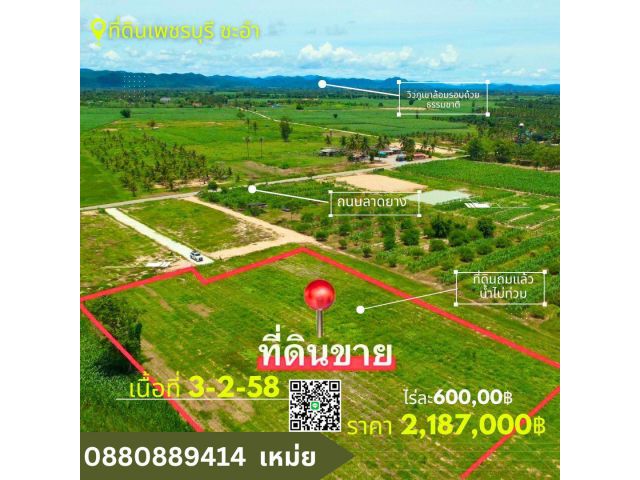 ที่ดินชะอำ ไร่ละ 6แสนบาท