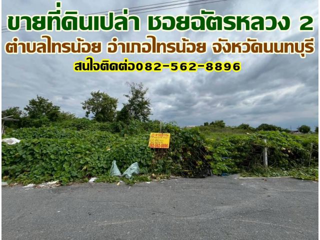 ขายที่ดินเปล่า ซอยฉัตรหลวง 2 ไทรน้อย นนทบุรี