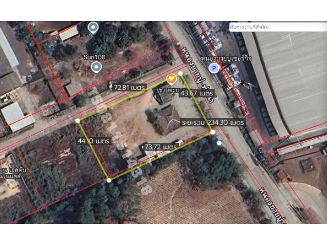 ขายที่ดิน 3-1-94.1ไร่ (ที่ดินสวยแปลงมุมติดถนน2ด้าน) ต.หนองขาม ชลบุรี