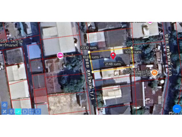 ที่ดินทำเลทอง รัชดา–สุทธิสาร ขนาด 52 ตารางวา  หน้ากว้าง 10.69 เมตร ลึก 21 เมตร