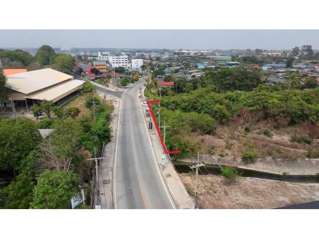 ขายที่ดินเปล่าติดถนนทำเลค้าขายทำบ้านเช่ามาบตาพุดจ.ระยองเนื้อที่2ไร่2งาน21ตรว.