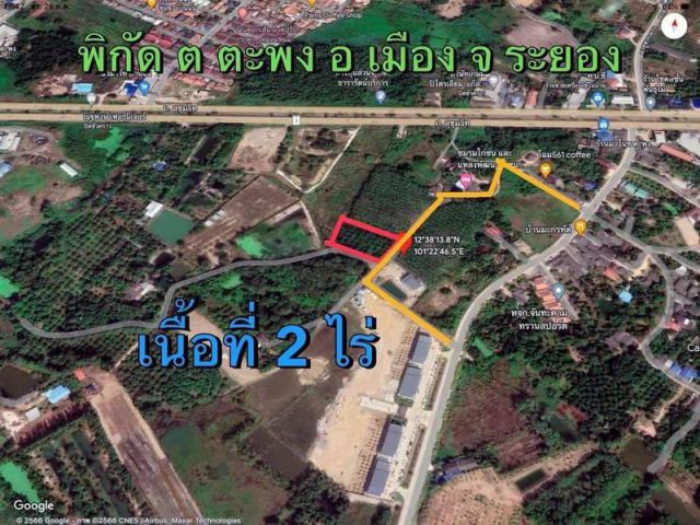 ขายที่ดินเปล่าสวนปาล์มไกล้ทะเลหาดแม่รำพึงจ.ระยองเนื้อที่2ไร่