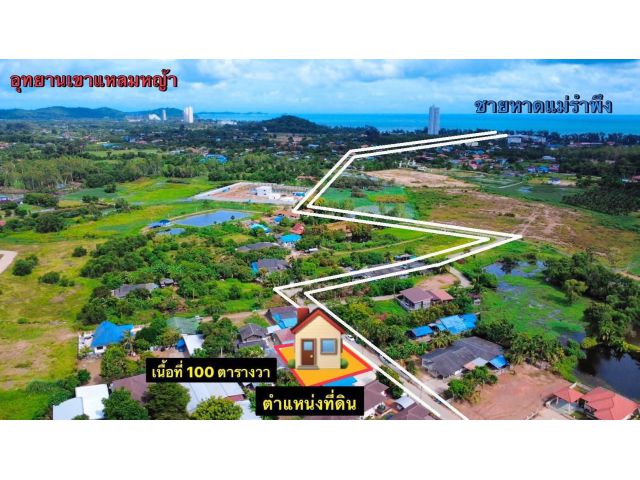 ขายที่ดินเปล่าไกล้ทะเลหาดแม่รำพึงจ.ระยองเนื้อที่100ตรว.