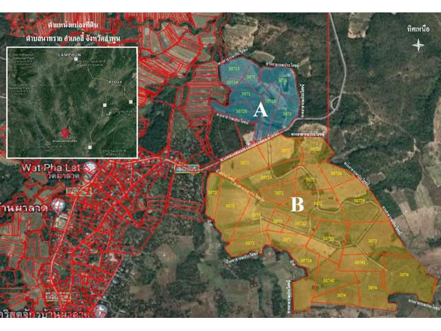 ขายที่ดิน646ไร่ 84ล. ติดถนนดำ บ้านห้วยต้ม ต.นาทราย อ.ลี้ ลำพูน