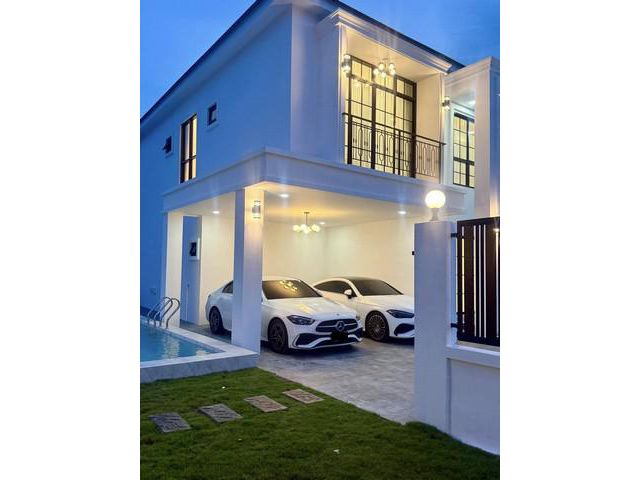 ขายบ้านเดี่ยวสร้างใหม่ 99 ตร.ว + สระว่ายน้ำส่วนตัว อ.สัตหีบ จ.ชลบ