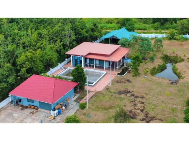 ขายบ้านพร้อมที่ดินสไตล์พลูวิลล่าต.ตาขันจ.ระยองเนื้อที่2ไร่