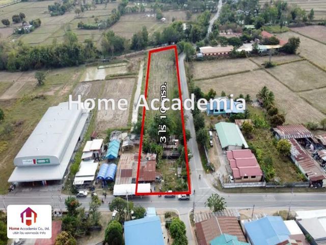 ขายด่วน ที่ดิน 3 ไร่ 10 ตารางวา ที่ดินสวยทำเลดี ติดถนนสองฝั่งด้านหลังเป็นคลอง อยู่ตรงข้ามเทศบาลตำบลบัวลาย ต.บัวลาย อ.บัว