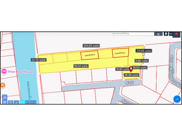 ขายที่ดินซอย พัฒนาการ 20 หรือ ซอย ปรีดีพนมยงค์ 26 และ ซอย ปรีดีพนมยงค์ 14พื้นที่ 1-2-24 ไร่(ที่ดินถมแล้ว)พื้นที่สีเหลื