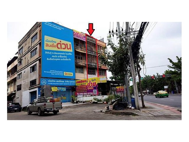 ขาย อาคารพาณิชย์ 4 ชั้น ติดถนนสุขาภิบาล 5 ขนาด 4 เลน หน้ากว้าง
