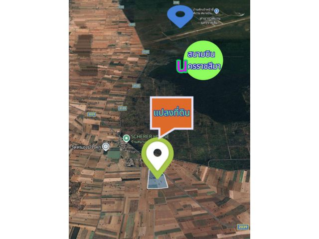 ขายที่ดินอำเภอเฉลิมพระเกียรติจังหวัดนครราชสีมา บ้านหนองบัวโคก ตำบลหนองยาง​ ขนาดที่ดิน 108-3-81ไร่โฉนด ติดถนน 2 ด้าน​