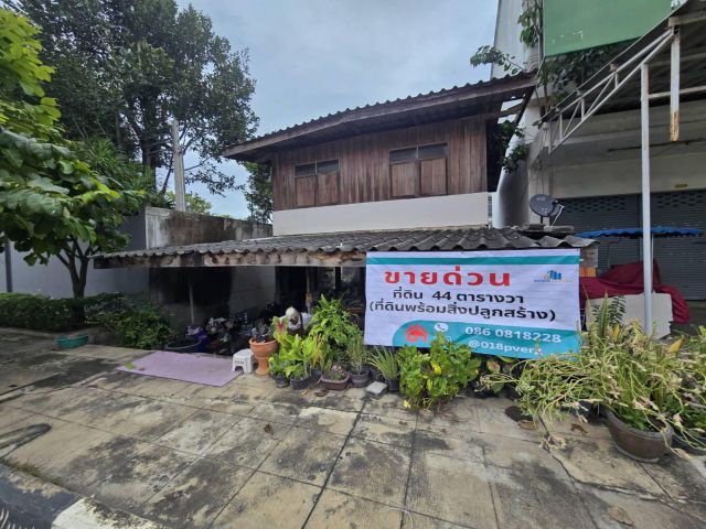 ขายที่ดินกาญจนบุรี ที่ดินพร้อมสิ่งปลูกสร้าง 44 ตรว. ติดถนนใหญ่ 6 เลน ถนนแสงชูโต กาญจนบุรี