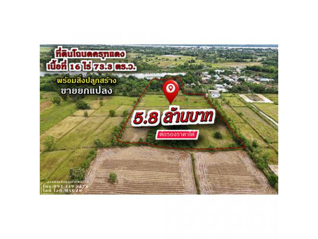 Land Bank 16-0-73.3 ไร่! (6,473 ตร.ว.) ใกล้พระธาตุพนม 3 กม. | โฉนด ธาตุพนมเหนือ | ใกล้สถานีรถไฟทางคู่