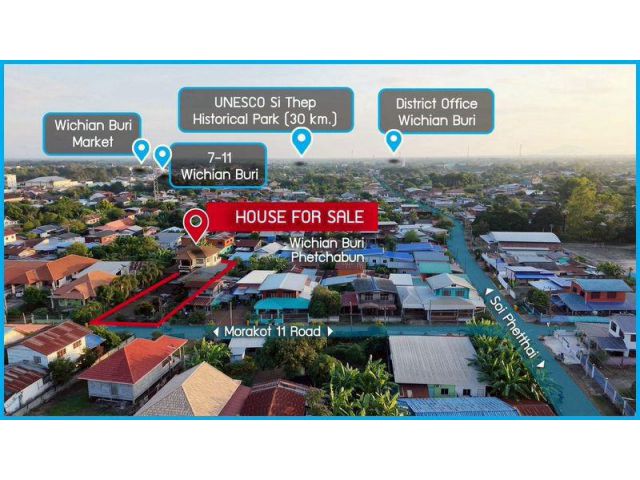 Single House for sale located near the Si Thep Historical Park