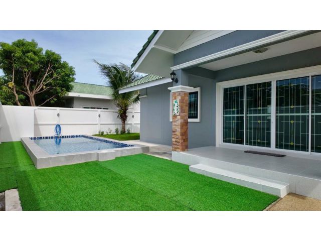 ขายบ้านเดี่ยวชั้นเดียว 78 ตรว มีสระว่ายน้ำ อ.หัวหิน จังหวัดประจวบ 3 ห้องนอน 2 น้ำ (งดนายหน้าเพิ่มครับ)