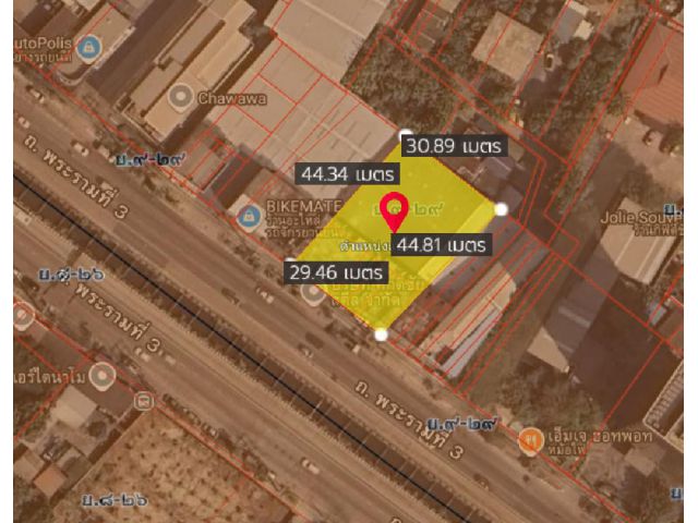 ขายที่ดินติดถนนพระราม3 ทำเลดี รูปแปลงสวย เหมาะทำธุรกิจ