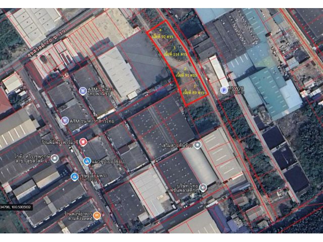 ขายด่วนที่ดินเปล่าพระประแดง สมุทรปราการ เนื้อที่ 386 ตร.ว.