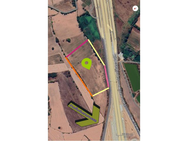 ขายที่ดิน13ไร่อำเภอเมืองนครราชสีมาตำบลสีมุม ติดถนนเลียบมอเตอร์เวย์บางปะนครราชสีมา หน้าด่านเก็บเงินขามทะเลสออขาเข้าเมือง