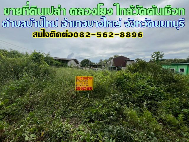 ขายที่ดินเปล่า คลองโยง ใกล้วัดต้นเชือก บางใหญ่ นนทบุรี