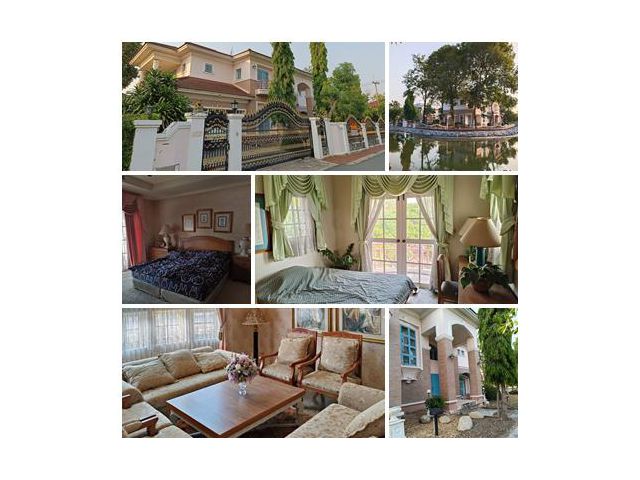 (ขายบ้านหรูมีคลองล้อมรอบ Luxury house surrounded by canals) House for sale in Ladawan Rangsit near Future Park Rangsit