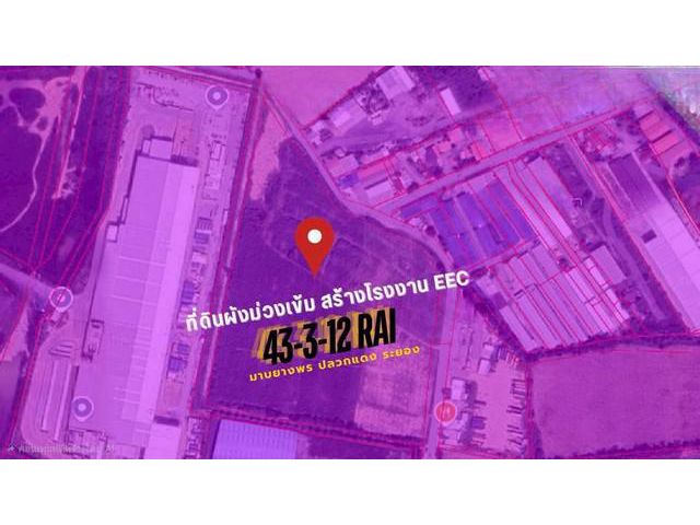 ขายที่ดิน 43-3-12 ไร่ เขตพื้นที่ สีม่วงเข้ม ติดนิคมอมตะซิตี้ระยอง