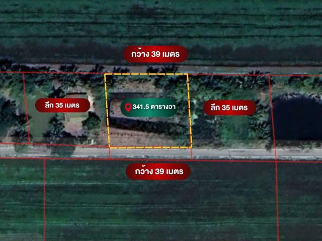 ที่ดินซอยจินาพันธ์ใกล้วัดหนามแดง ฉะเชิงเทรา เนื้อที่ 341.5 ตารางวา