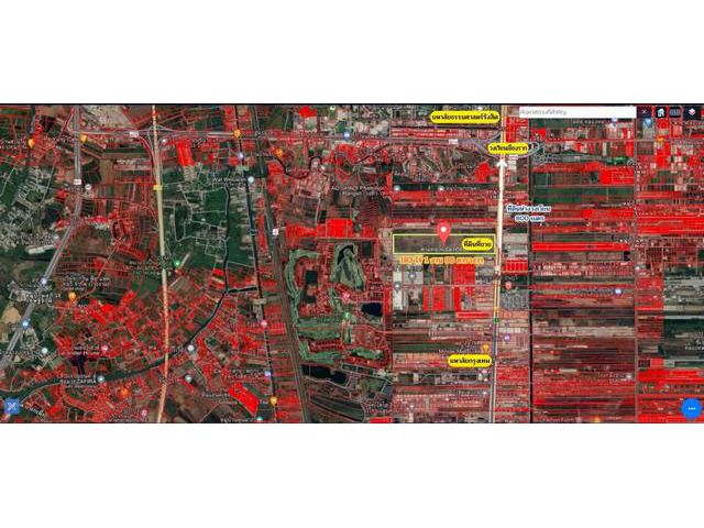 ขายที่เปล่าติดถนนพหลโยธินปทุมธานีโฉนด 1 ใบ ผังสีส้ม