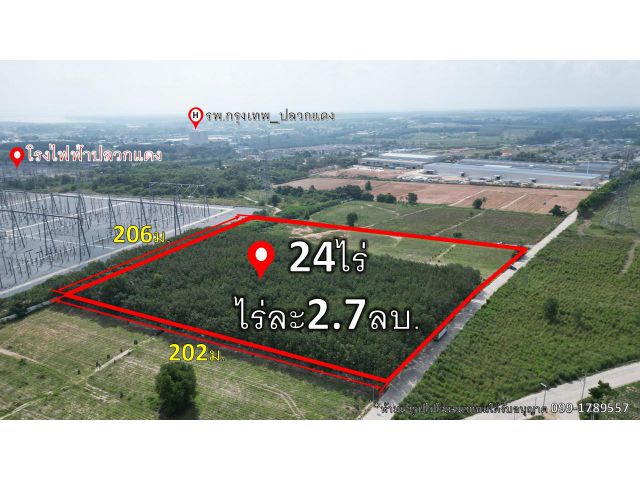 ขายที่ดินเปล่า ปลวกแดง24ไร่