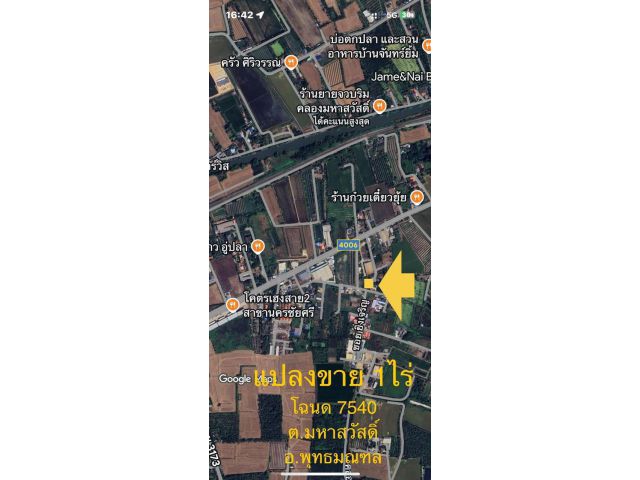 ขายที่ดิน1ไร่ อ.พุทธมณฑล ต.มหาสวัสดิ์ ซอยยิ่งเจริญ มหาสวัสดิ์ 4 (ซอยศาลเจ้ากวนอู)