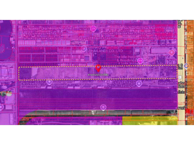 ขายที่ดิน ผังม่วง ถนนพหลโยธิน พื้นที่ 110-3-35 ไร่ ต.คลองหนึ่ง อ.คลองหลวง จ.ปทุมธานี